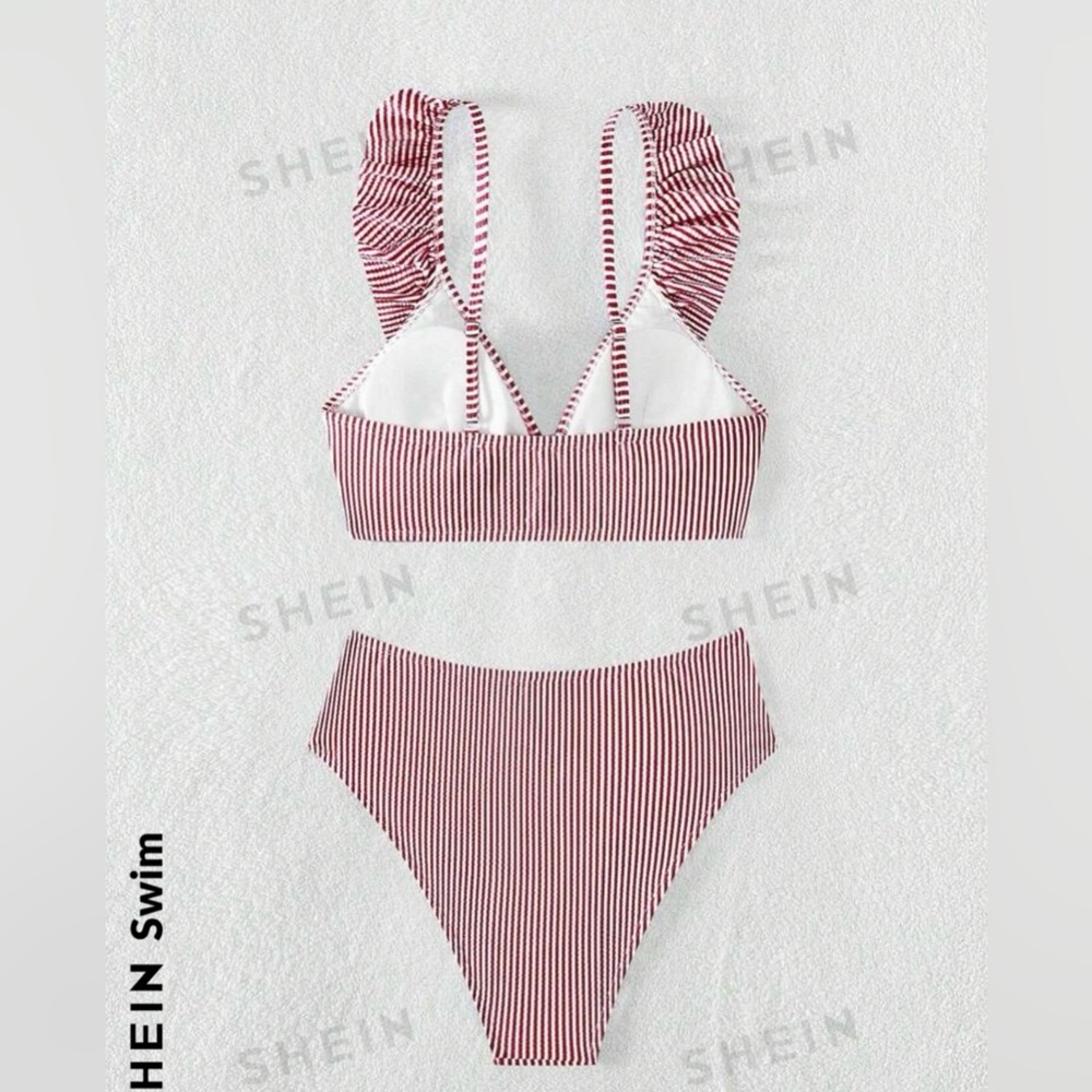 🌴Bikini set W/ruffle shoulder - Picture 4 of 5